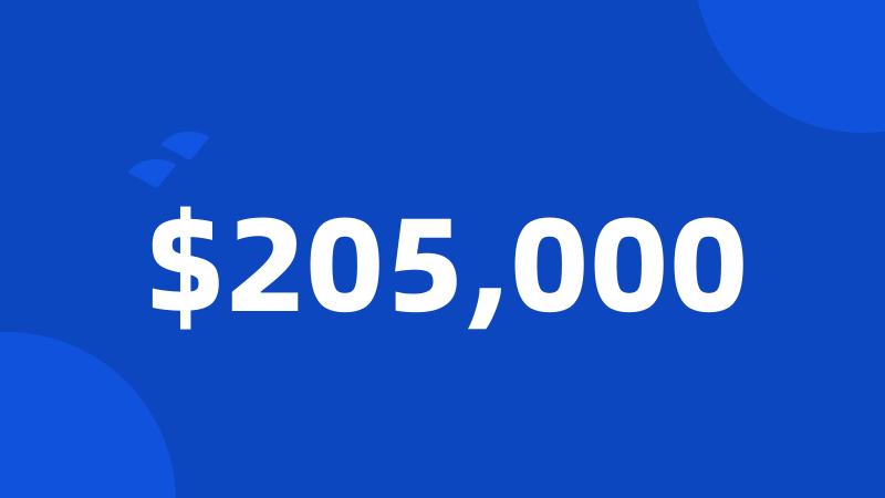 $205,000