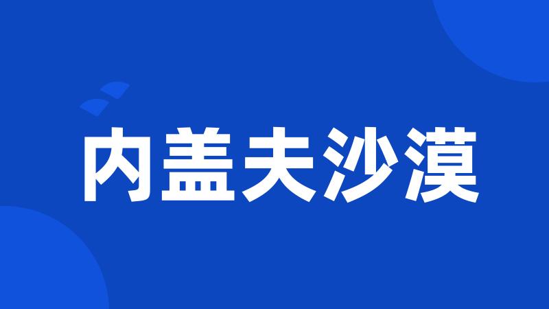 内盖夫沙漠