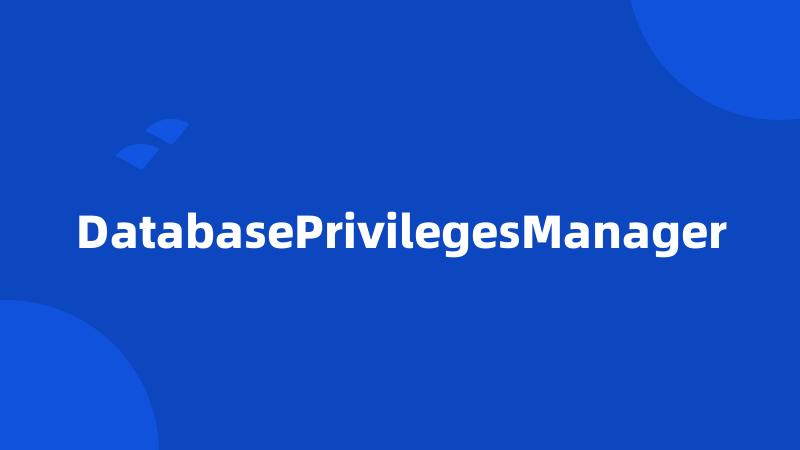 DatabasePrivilegesManager