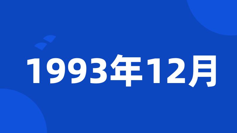 1993年12月