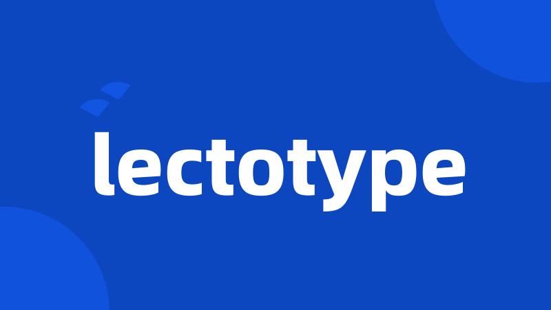 lectotype
