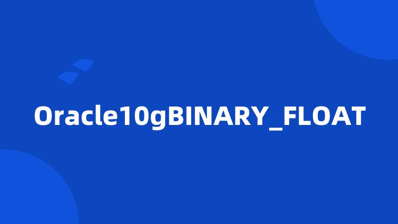 Oracle10gBINARY_FLOAT