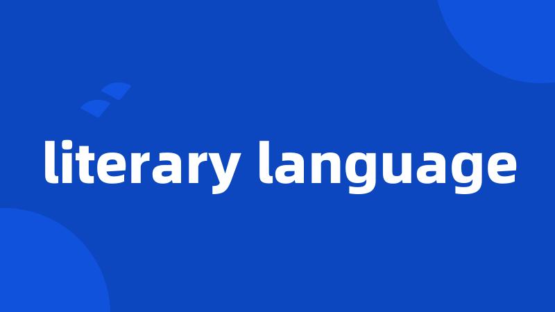 literary language