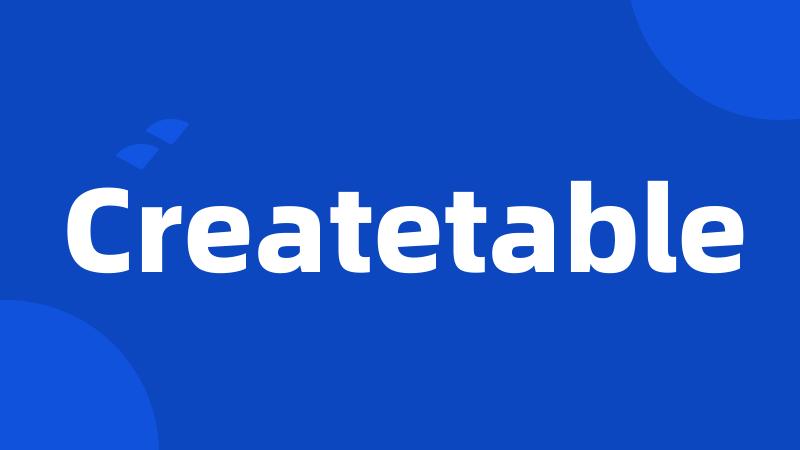 Createtable