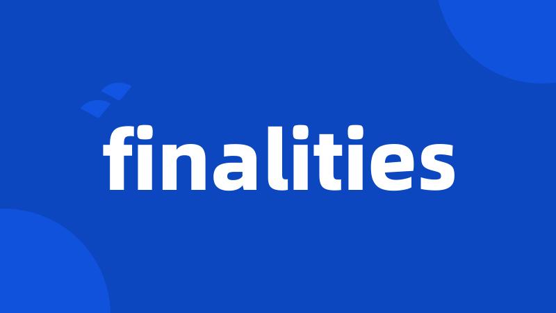 finalities