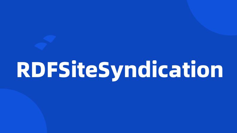 RDFSiteSyndication