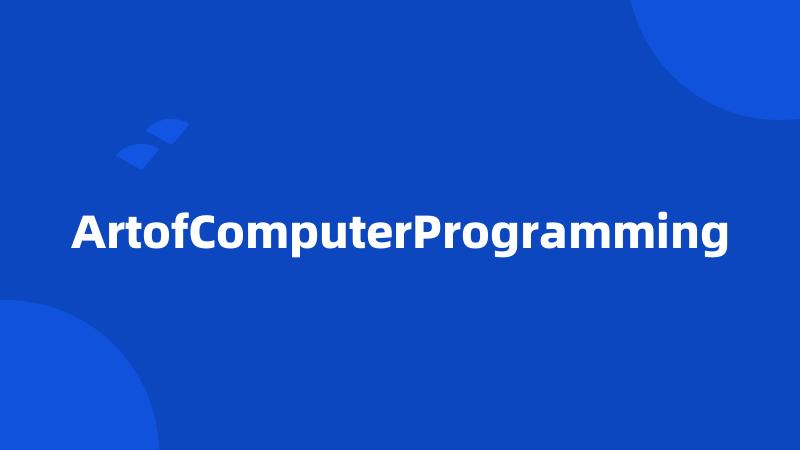 ArtofComputerProgramming