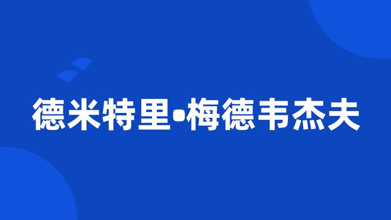 德米特里•梅德韦杰夫