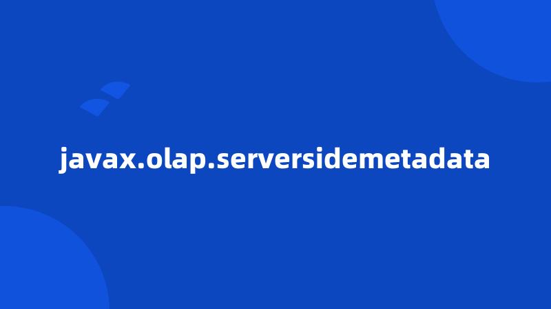 javax.olap.serversidemetadata