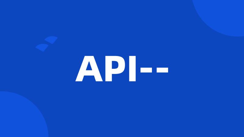 API--