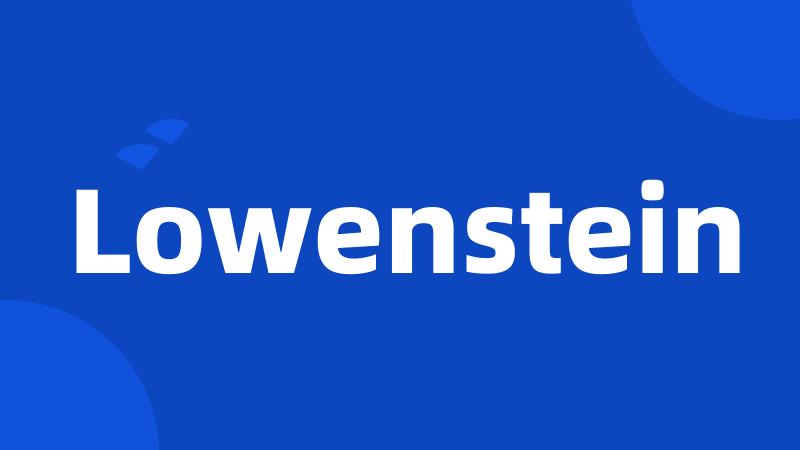 Lowenstein