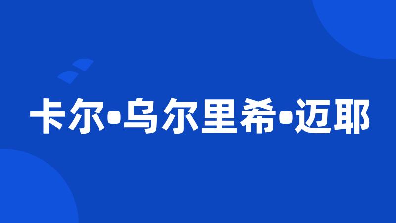 卡尔•乌尔里希•迈耶