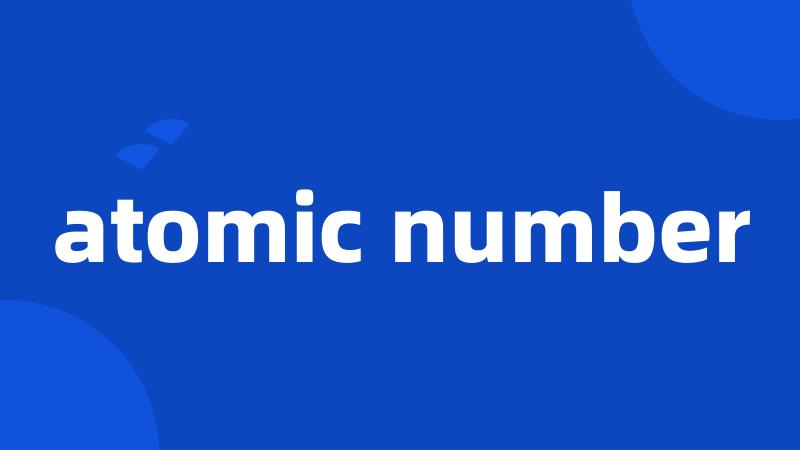 atomic number