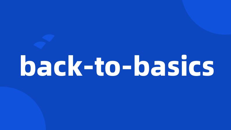 back-to-basics