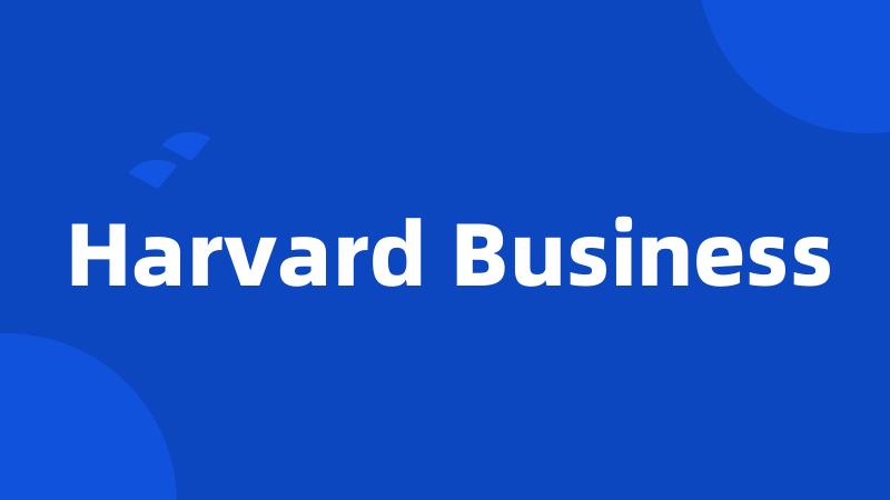 Harvard Business