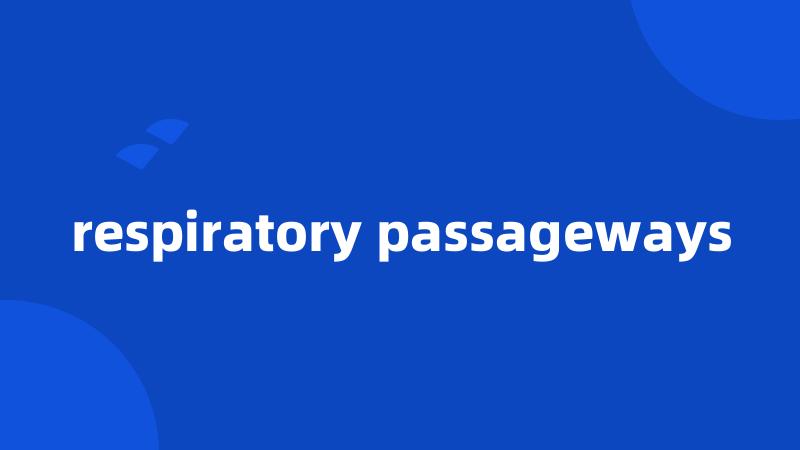 respiratory passageways