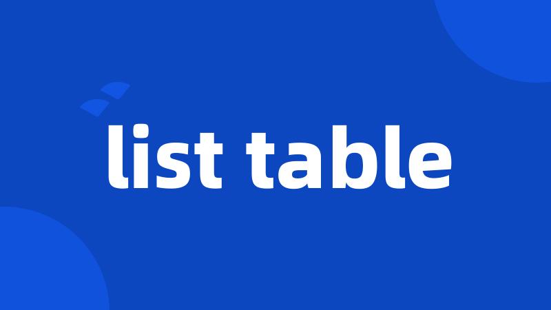 list table