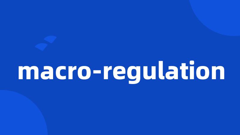 macro-regulation