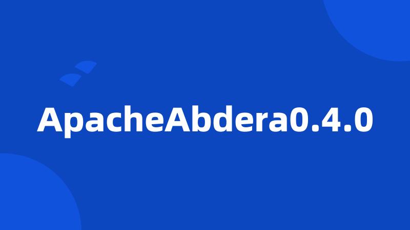 ApacheAbdera0.4.0