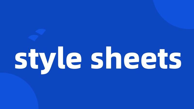 style sheets