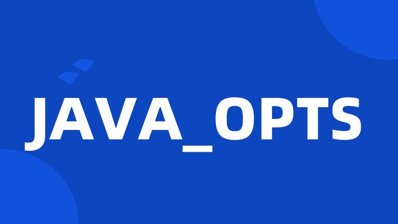 JAVA_OPTS