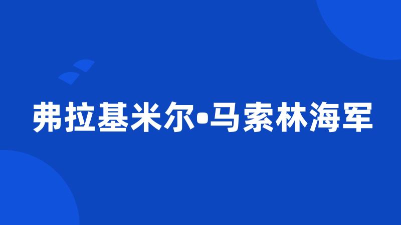 弗拉基米尔•马索林海军