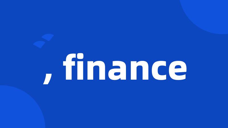 , finance