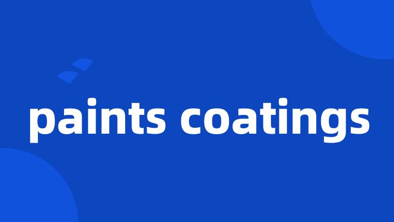 paints coatings