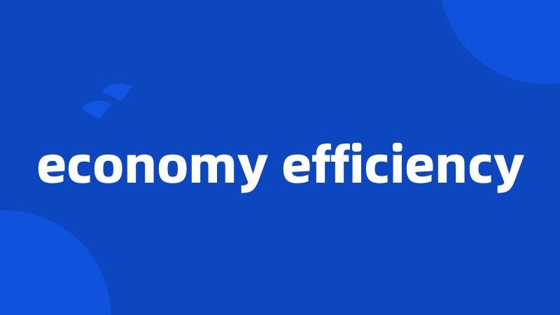 economy efficiency