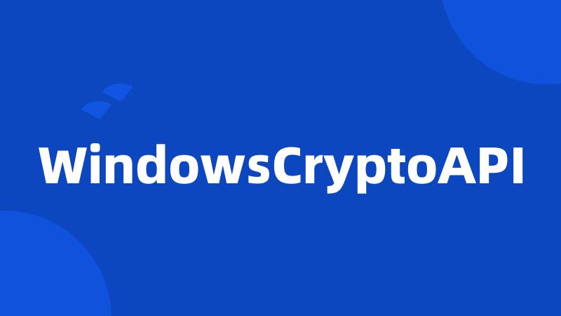WindowsCryptoAPI
