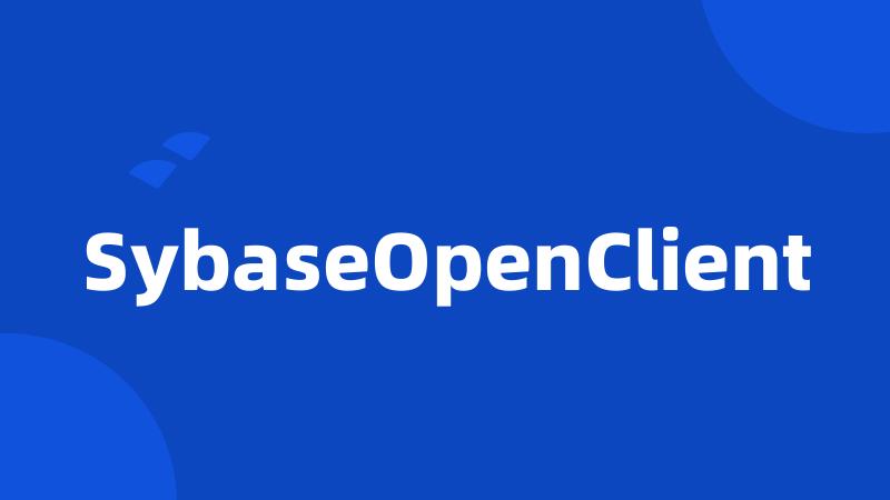 SybaseOpenClient