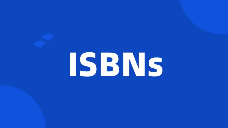 ISBNs