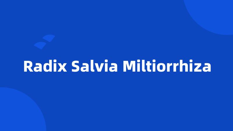 Radix Salvia Miltiorrhiza