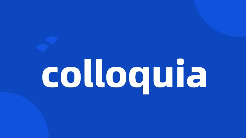 colloquia