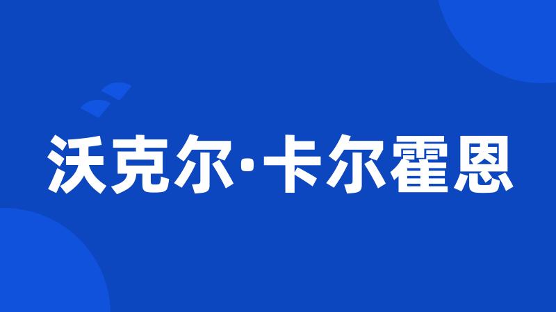 沃克尔·卡尔霍恩