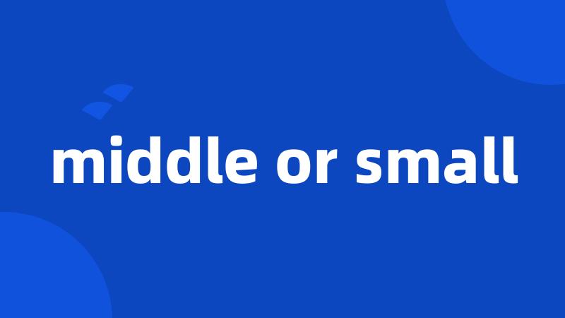 middle or small