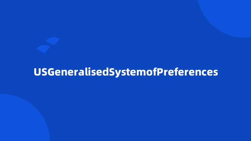 USGeneralisedSystemofPreferences