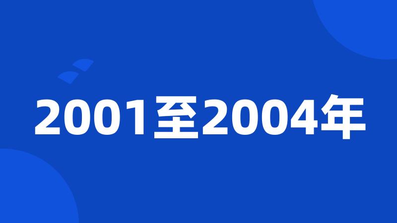 2001至2004年