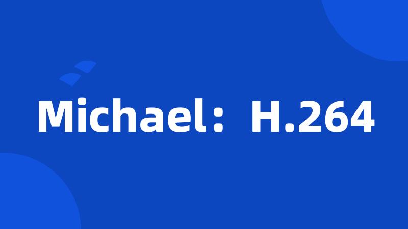 Michael：H.264