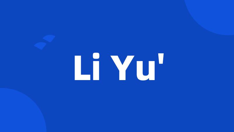 Li Yu'