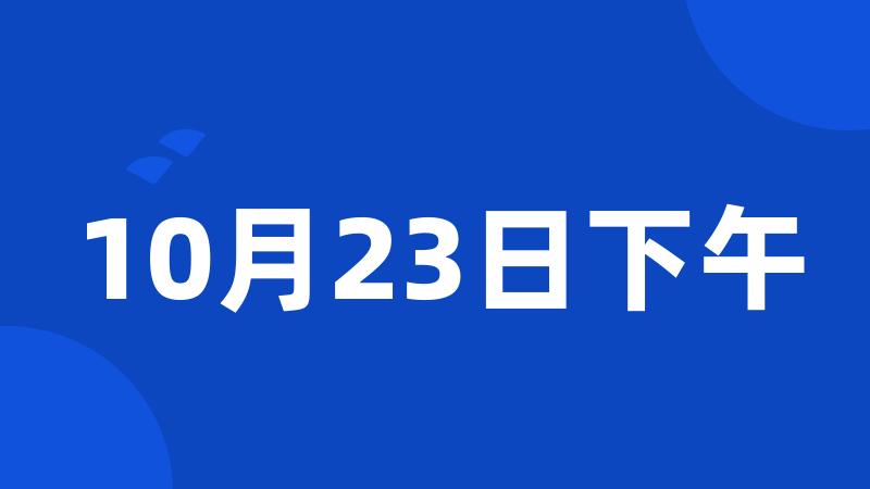 10月23日下午