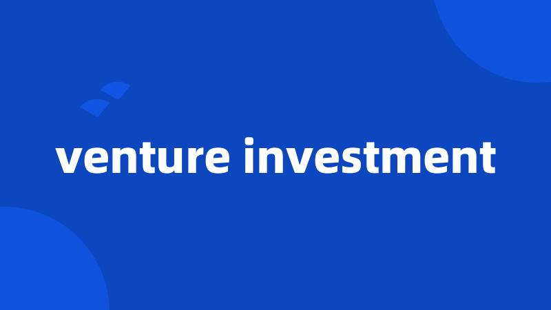 venture investment