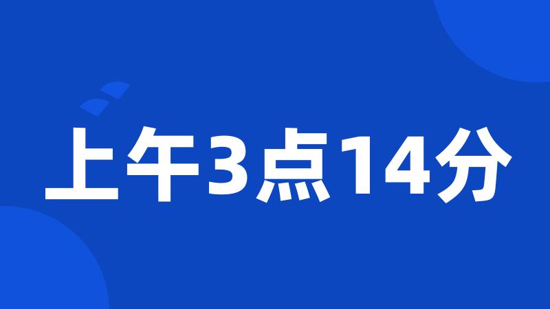 上午3点14分