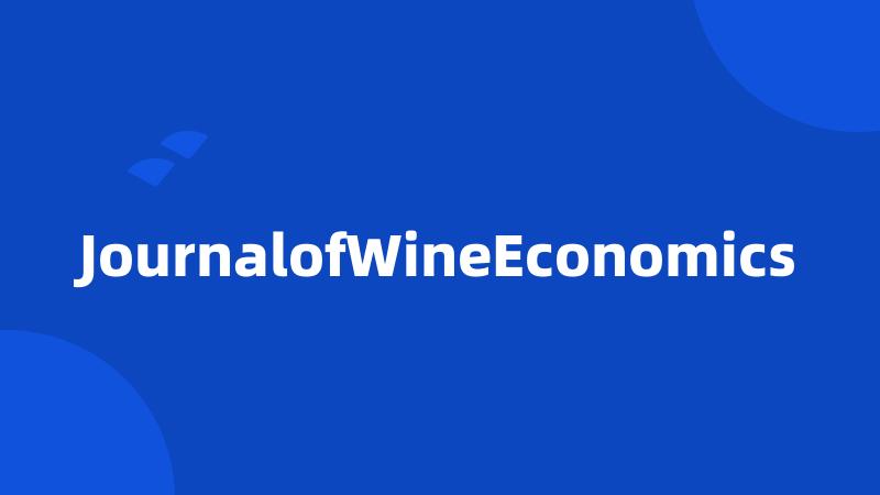 JournalofWineEconomics