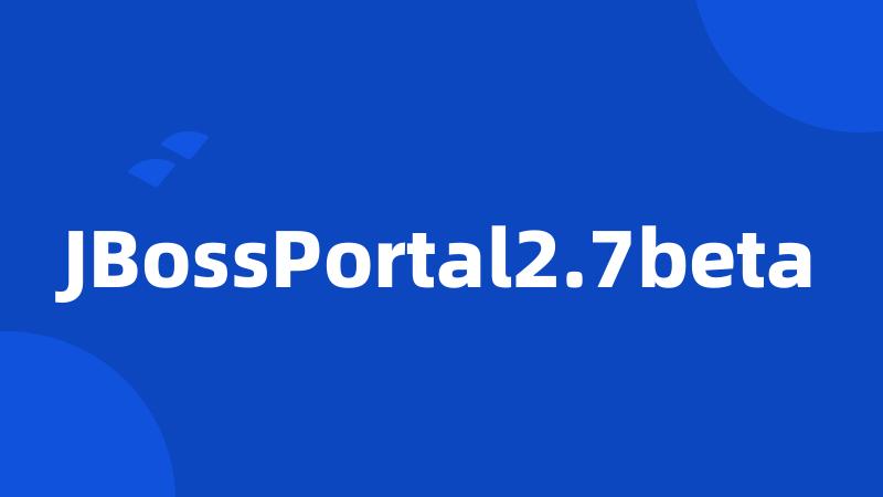 JBossPortal2.7beta