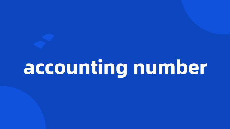 accounting number