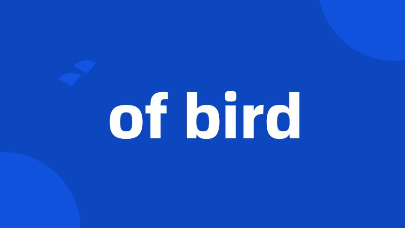 of bird