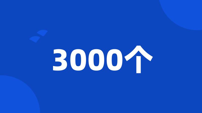 3000个