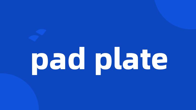 pad plate