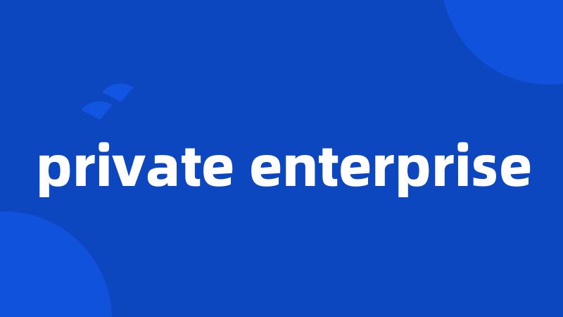 private enterprise